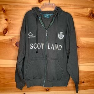 Live For Rugby Scotland Medium Green Zip-Up Hoodie